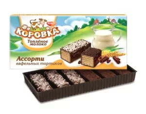 Chocolate Waffle Cake "Korovka" with Baked Milk, 7.05 oz / 200 g