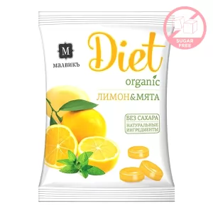 Diet "Lemon & Mint" Organic Candy Sugar FREE, 50 g