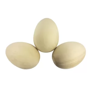Easter Gift Ideas Big Blank Unpainted Wooden Egg for Drawing, Easter Crafts, 3.5", 3 pc 