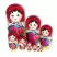 Red Wooden Matryoshka Doll (10 pcs), Hand-painted, 10.5 inches