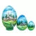 Nesting Wooden Eggs Set of 3 Summer Russian North Church Handmade 4.7