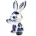 Ceramic Figurine Gzhel Symbol 2023 Blue Hello Rabbit, 2.5