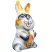 Ceramic Figurine Gzhel Symbol 2023 Colorful Playful Bunny 4.13