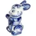 Ceramic Figurine Gzhel Symbol 2023 Blue Big Handsome Bunny 5.51