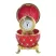 Egg Trinket Box with Clock (5 rows of rhinestones) RED, 2.75