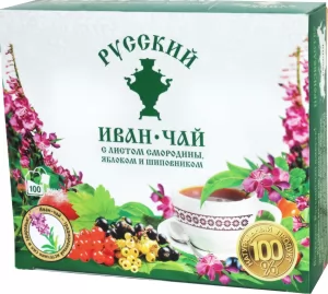 Russian Fireweed Ivan-tea w/ Currant Leaf, Apple and Rosehip, 100 tea bags with a label, 150 g/ 0.33 lb