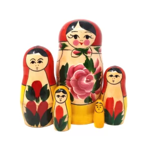 Semenovskaya Nesting Doll (medium), 5 pcs H 5"