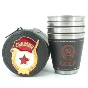 Stainless Steel Shot Glass The Red Guard Symbols 4 items in Сase, 30ml 