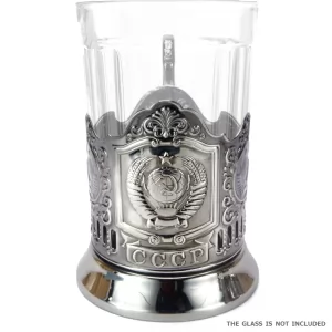 Nickel-Plated Tea Glass Holder "USSR Coat of Arms"