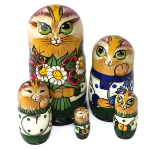 MATRYOSHKA Semenov Nesting Dolls "KOLOBOK" Russian Hand Painted Set 7 pcs. 