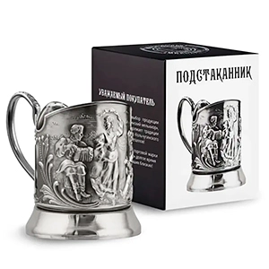 Nickel-Plated Tea Glass Holder "Russian Dances"