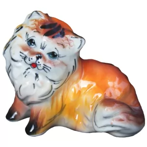 Ceramic Collectible Figure Red Cat 8cm/ 3.15''