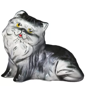 Ceramic Collectible Figure Gray Cat 8cm/ 3.15''