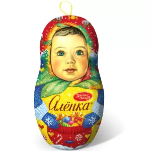 Sweet New Year Gift Candy Mix Alyonka Matryoshka, Red October, 300g / 10.58oz