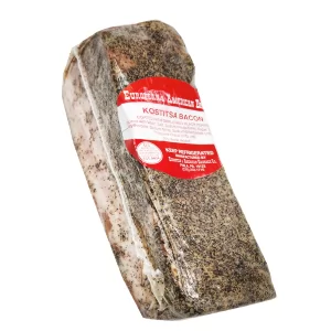 Kostitsa Bacon Covered with Garlic & Black Pepper, European & American Sausage Co., 770g/ 27.16oz