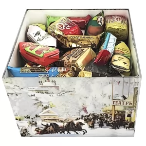 Gift Box of Luxury Chocolates "Winter City", 1.5 lb / 23.99 oz