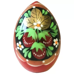 Decorative Wooden Red Easter Egg Hand Painting, 1 piece