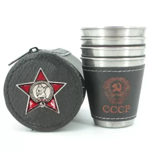 Stainless Steel Shot Glass Order of the Red Star 4 items in Сase, 30ml