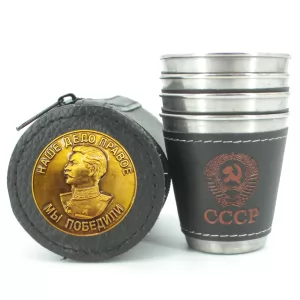 Stainless Steel Shot Glass "The Truth is on Our Side - We'll Prevail!" 4 items in Сase, 30ml
