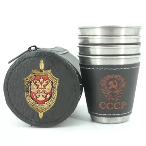 Stainless Steel Shot Glass The FSB Badge 4 items in Сase, 150ml
