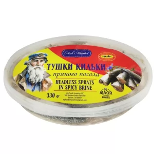 Sprats Headless in Spicy Brine, Fish Meister, 330 g / 11.6 oz