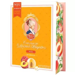 Peach & Marzipan Filled White Chocolates “Constanze Mozart Kugeln”, Reber, 120g / 4.23oz 