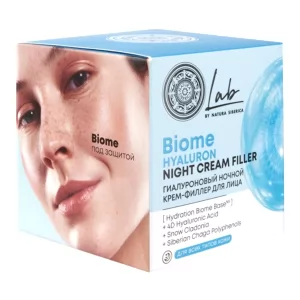 Hyaluronic Face Filler Night Cream "LAB Biome", Natura Siberica, 1.69 oz / 50 ml