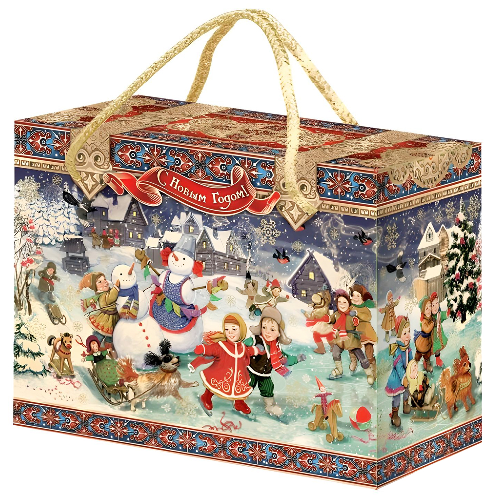 Russian Traditional Christmas & New Year's Candy Gift Set "At the Skating Rink", 1 kg