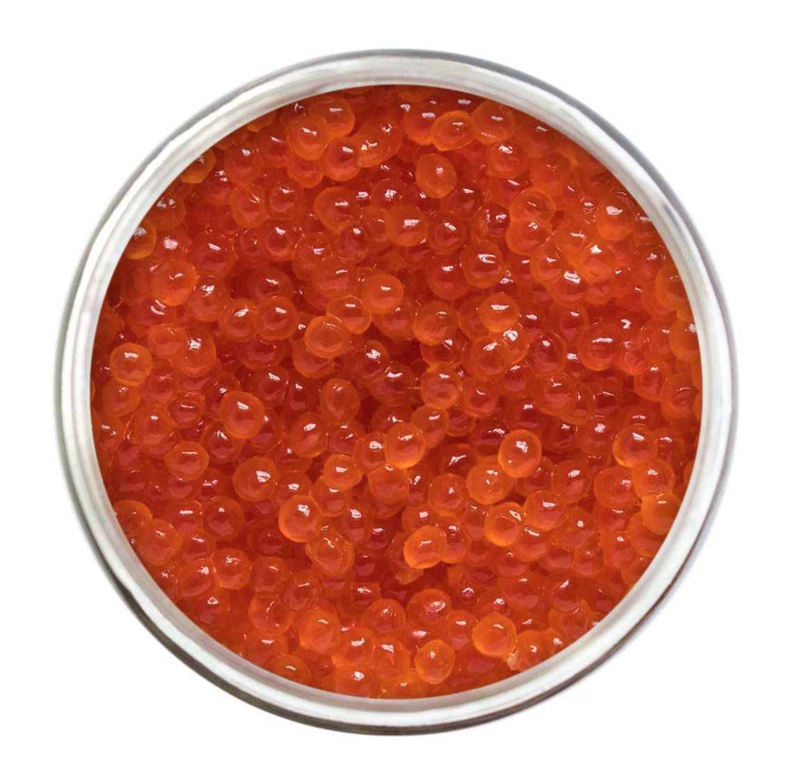 Salmon Red Caviar Glass Jar, 3.52 oz / 100 g