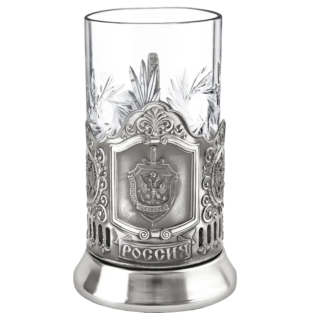 Nickel-Plated Blackened Glass Holder With Crystal Glass 250 ml “FSB” Kolchugino Melchior
