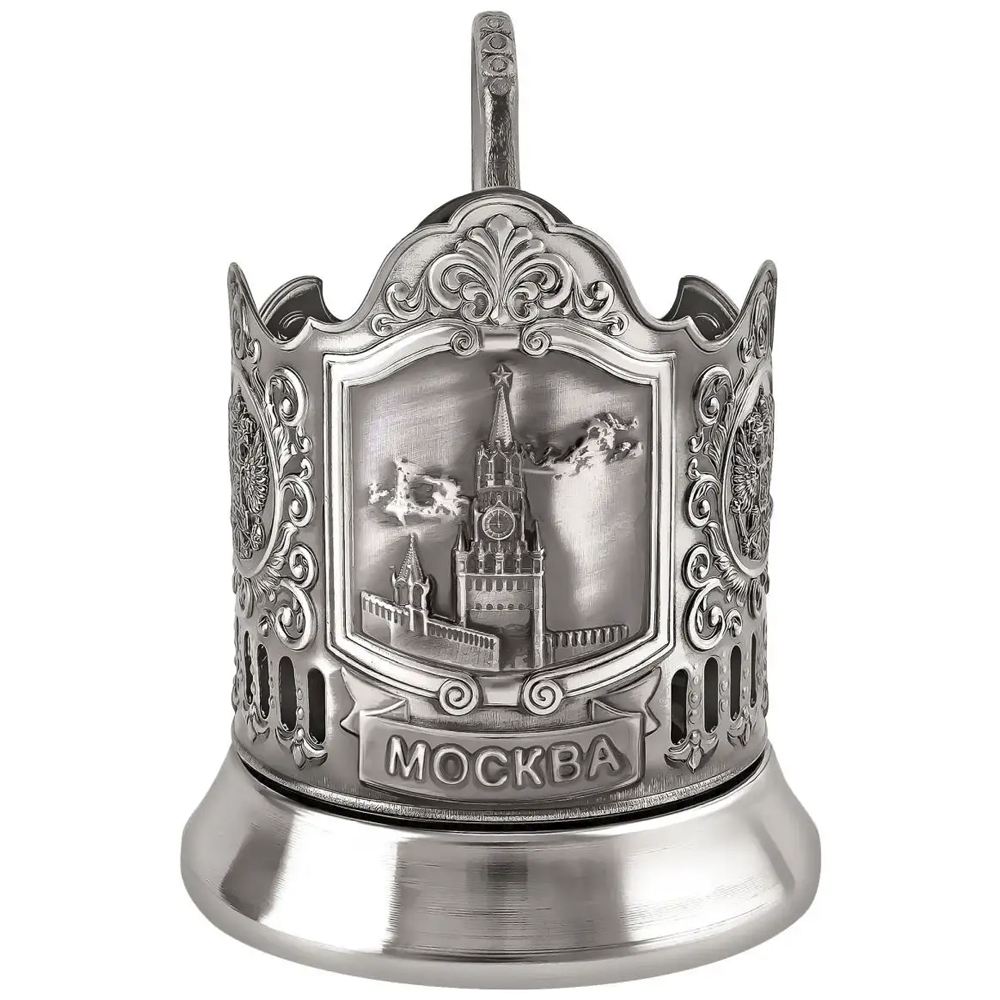 Nickel-Plated Blackened Glass Holder With Crystal Glass 250 ml “Spasskaya Tower” Kolchugino Melchior