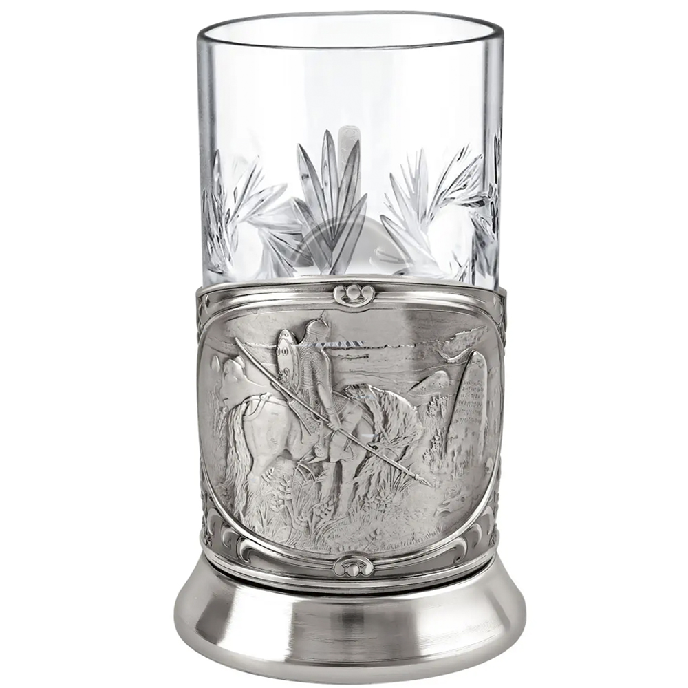 Nickel-Plated Blackened Glass Holder With Crystal Glass 250 ml “Knight at the Crossroads” Kolchugino Melchior