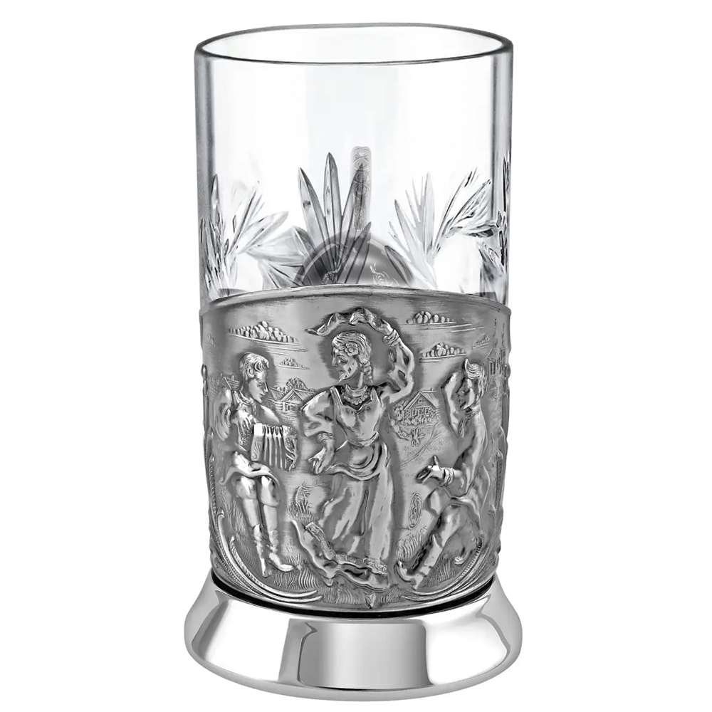 Nickel-Plated Blackened with Crystal Glass 250 ml “Russian Dances” Kolchugino Melchior
