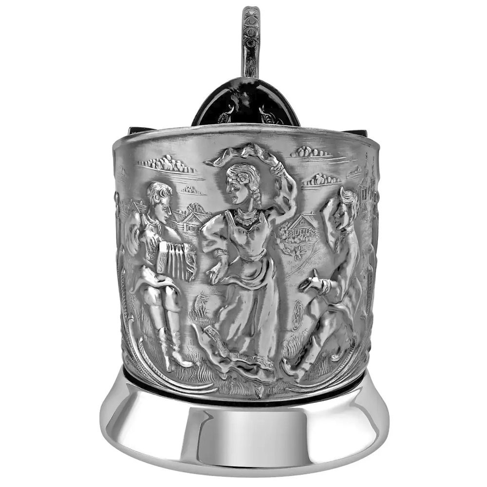 Nickel-Plated Blackened with Crystal Glass 250 ml “Russian Dances” Kolchugino Melchior