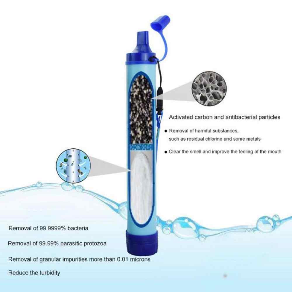 Survival Personal Water Filter Straw, Blue