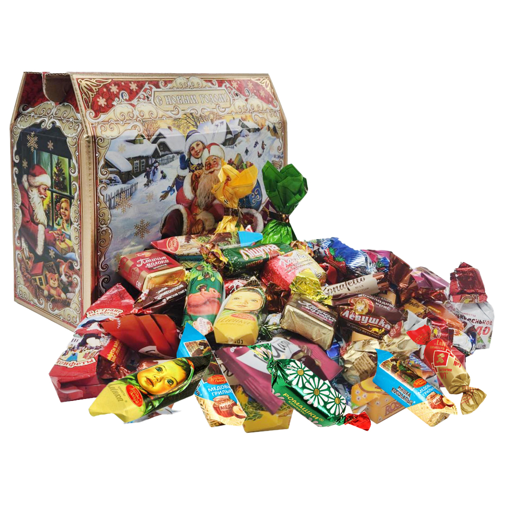 Russian Traditional Christmas & New Year's Candy Gift Set "Snow Sleigh", 1 kg