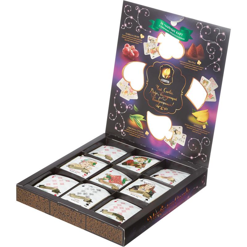 Gift Tea Assortment of 4 Flavors, Magic Tea Cards, Curtis, 36 tea bags