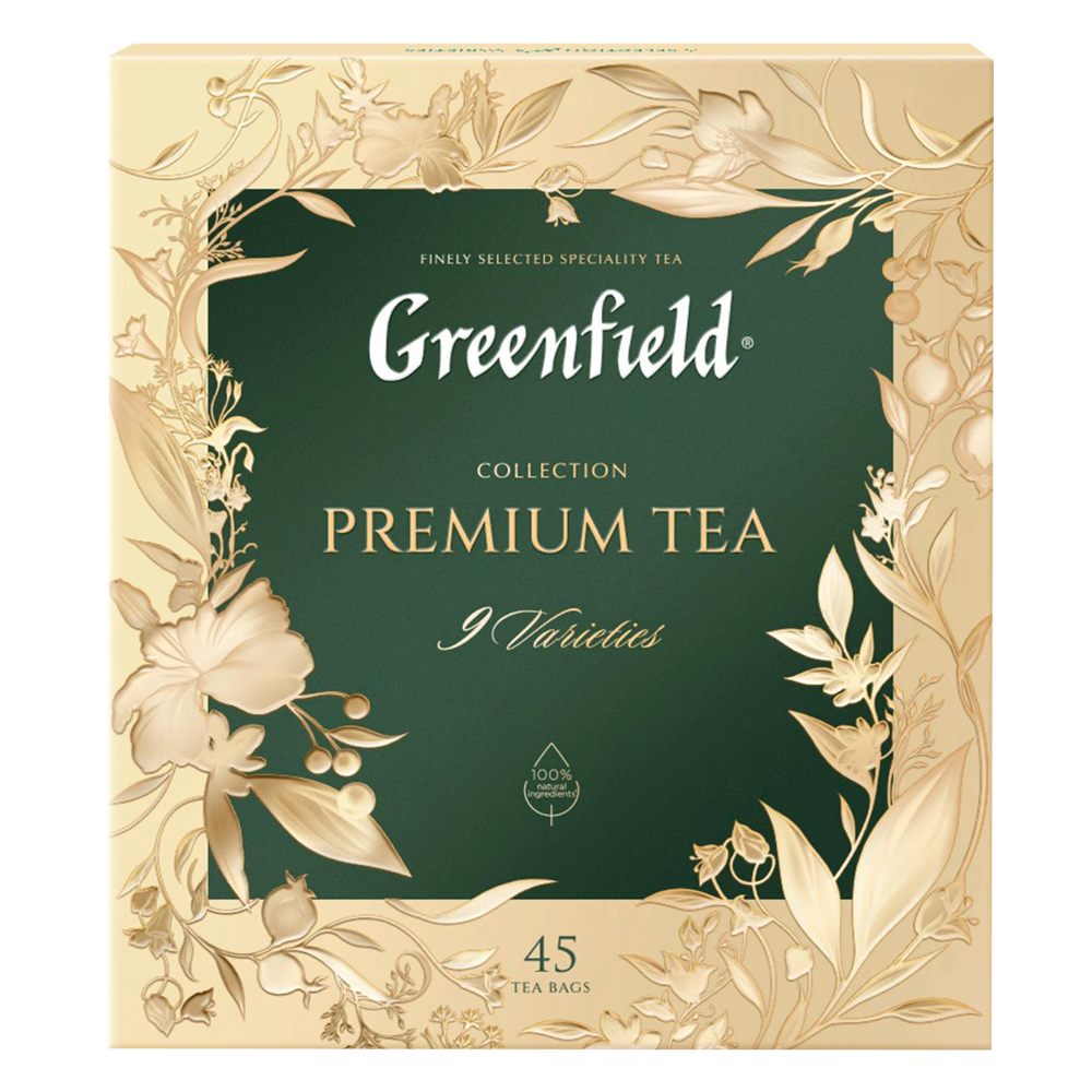 Greenfield Premium Tea Collection Gift Set, 9 Flavors, 45 Tea Bags