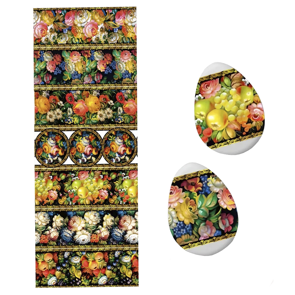Zhostovo Easter Egg Shrink Wrap Sleeves, 7 pcs