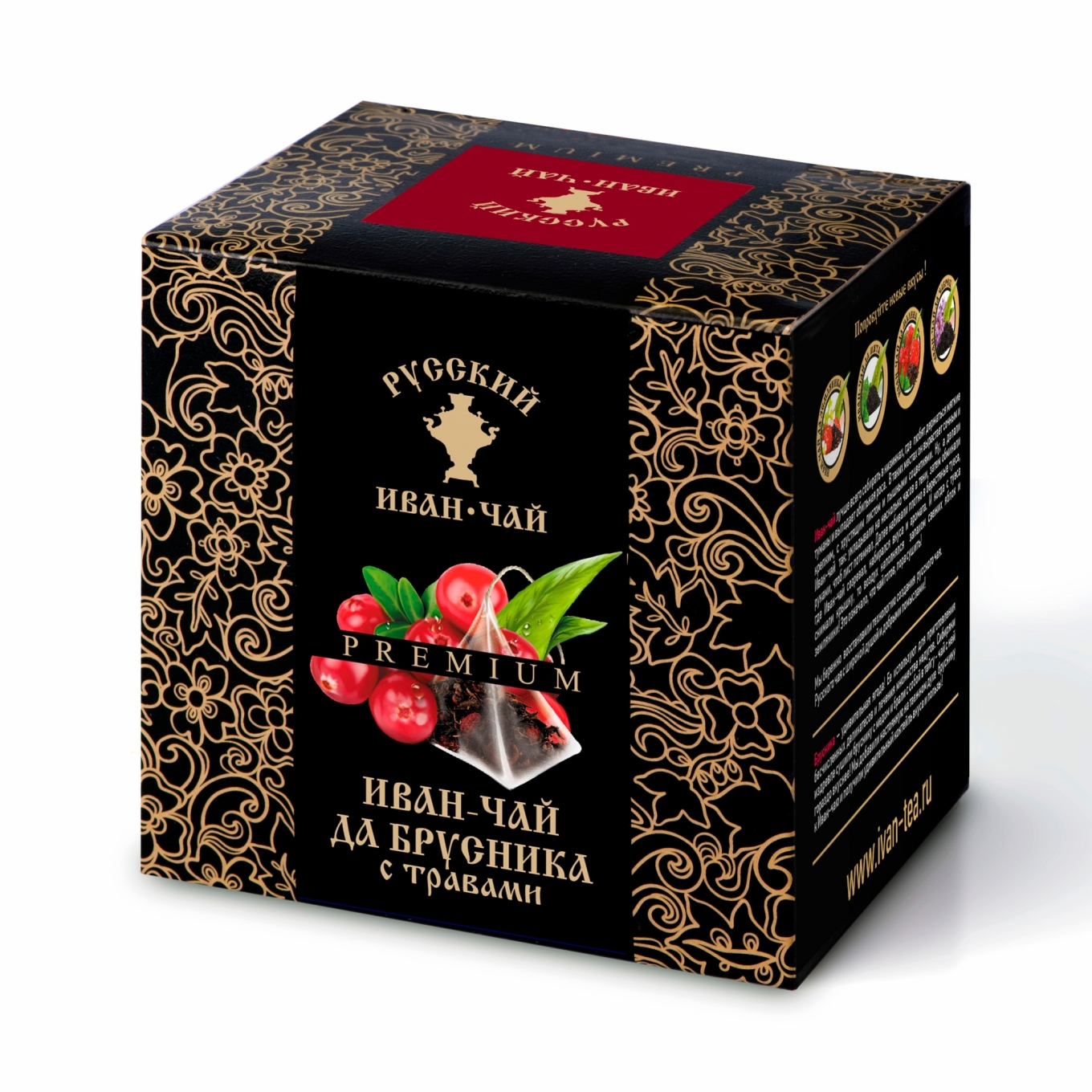 Premium Ivan-Tea and Lingonberry with Herbs, 12 pyramids