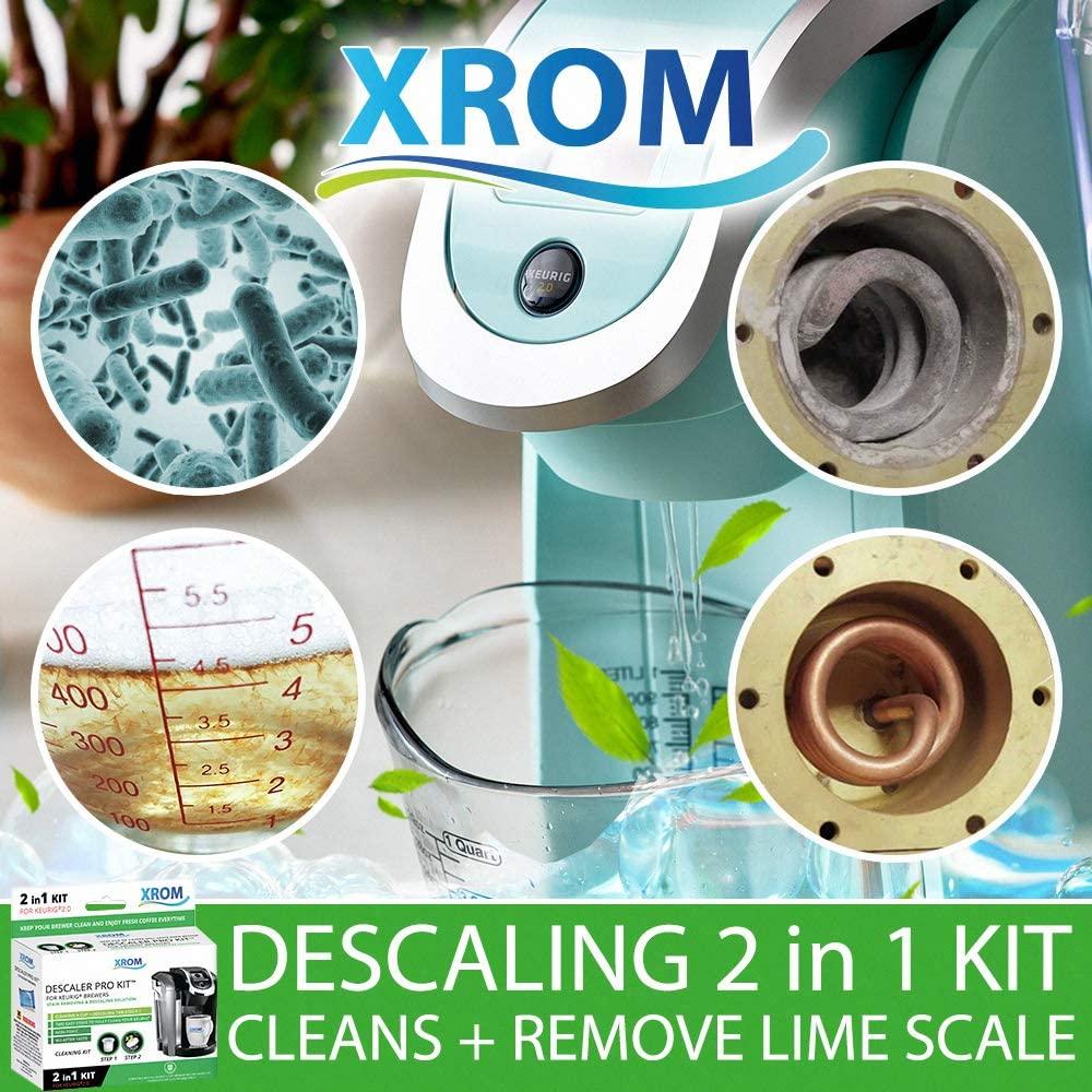 Descaling Kit 2 in 1 For Keurig 2.0 Brewers, XROM