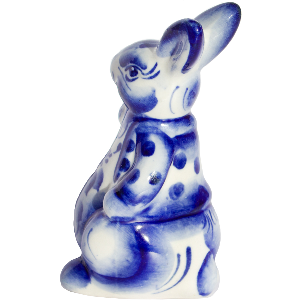 Ceramic Figurine Gzhel Symbol 2023 Blue Lord Bunny 5.12