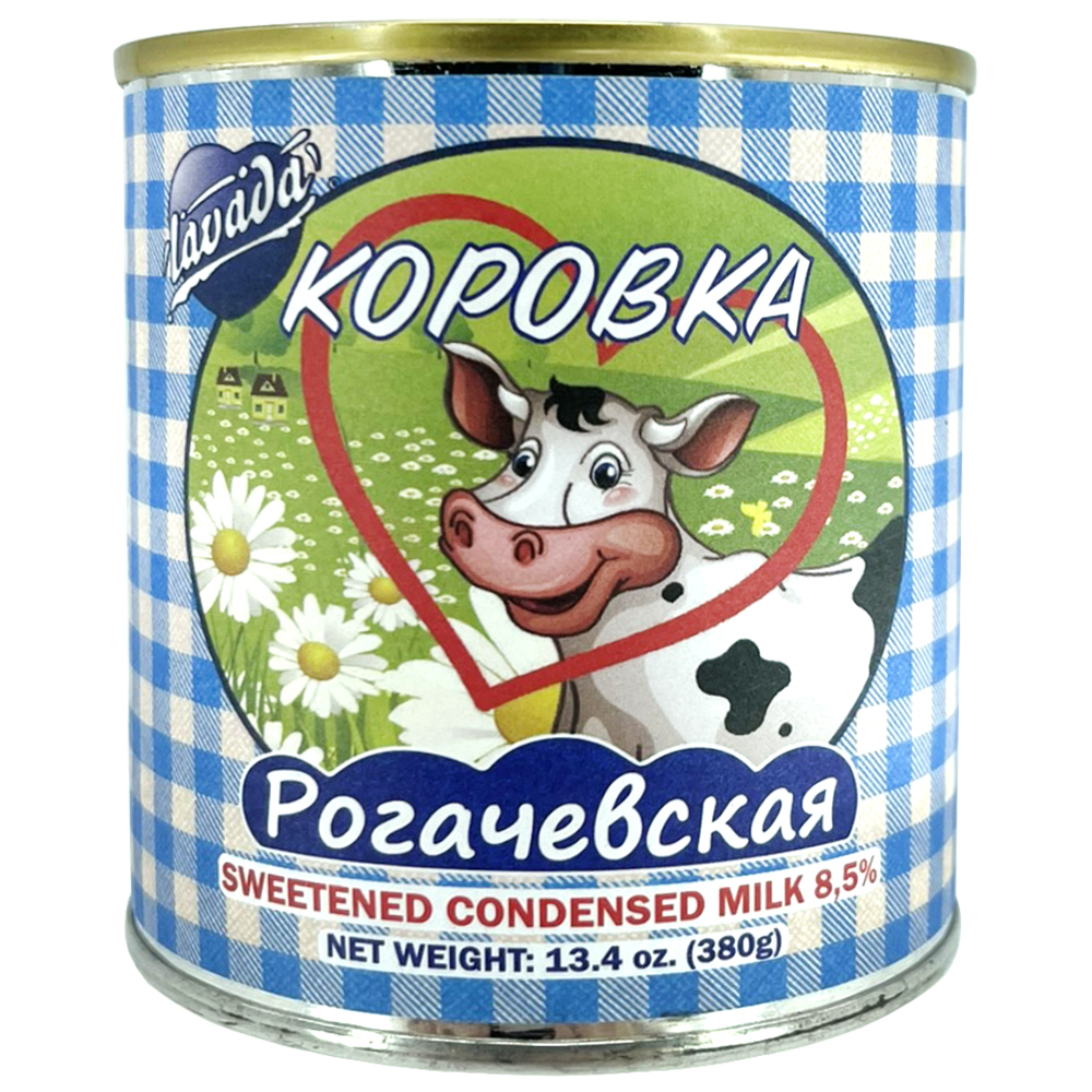 Sweetened Condensed Milk 8.5%, Rogachev Cow, 380g / 13.4oz