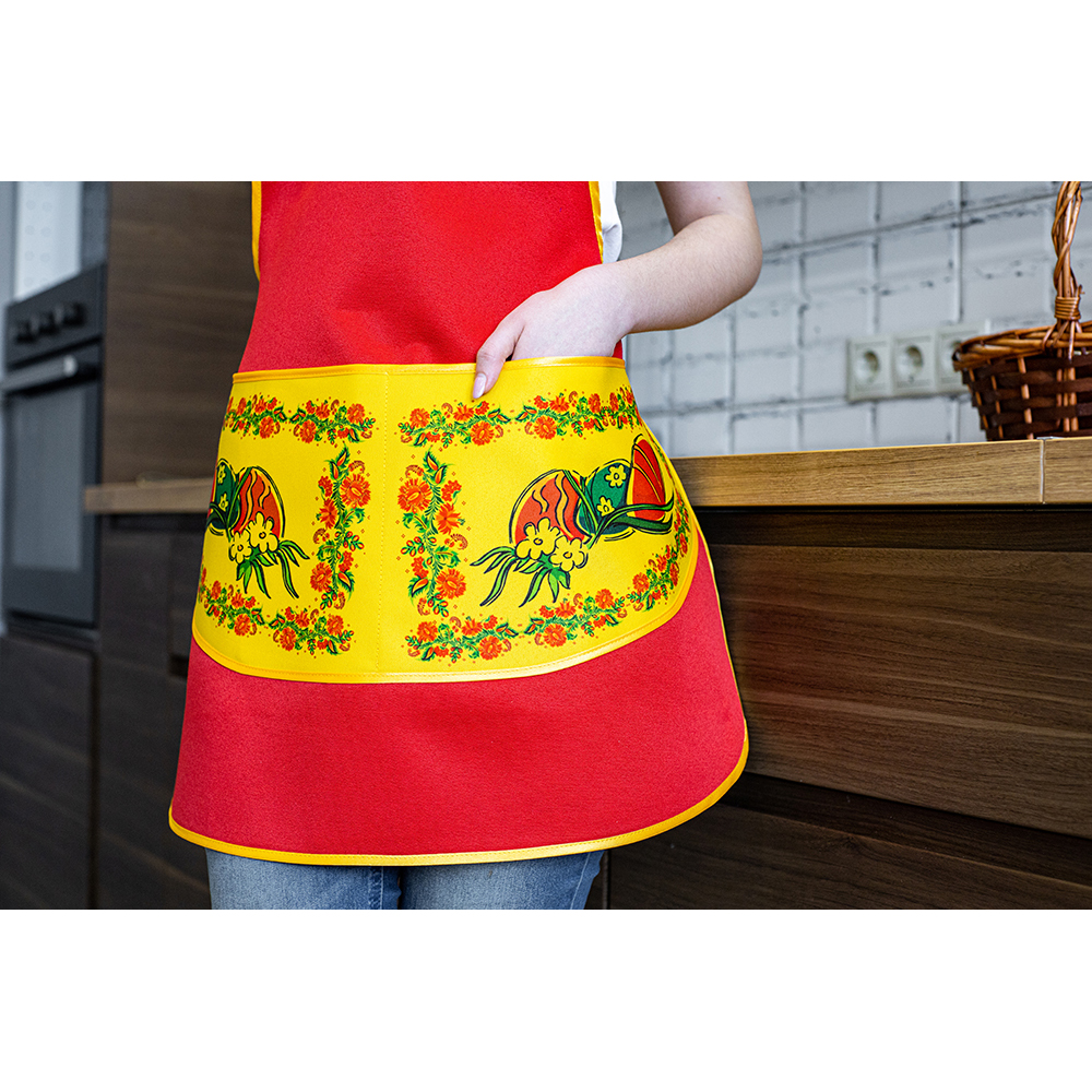 Easter Apron Red-Yellow Design, all sizes