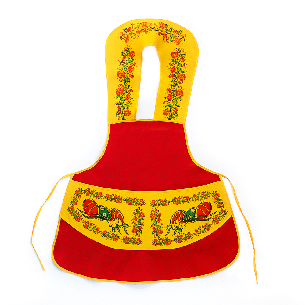 Easter Apron Red-Yellow Design, all sizes