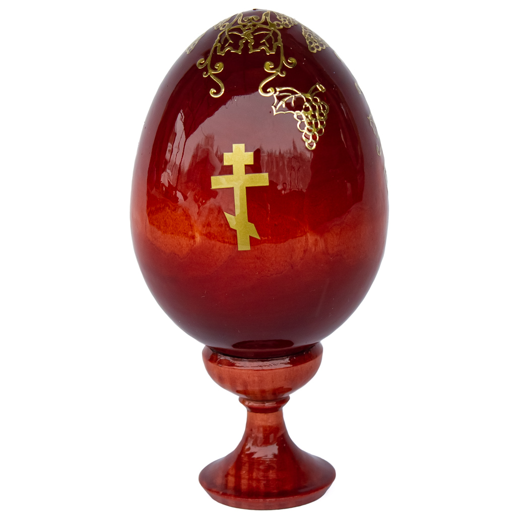 Russian Souvenir Wooden Egg Icon Mother Of God Vladimirskaya Egg height 3.5