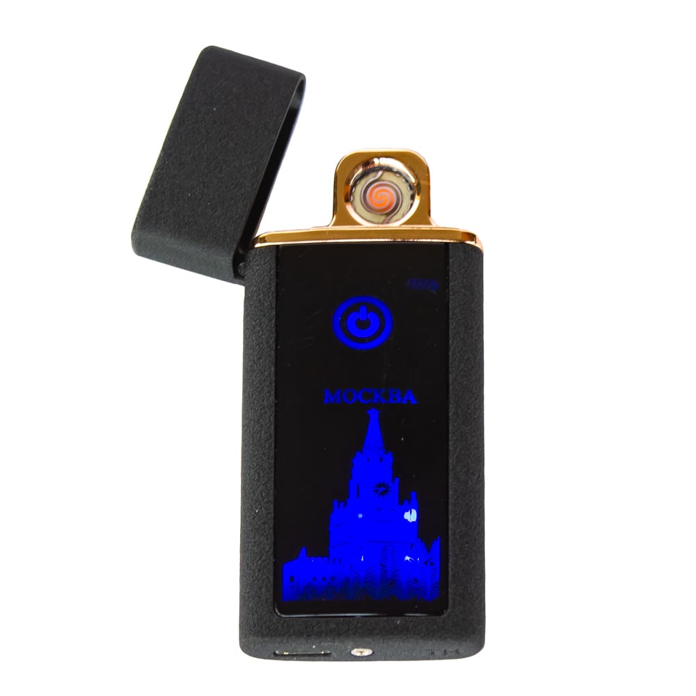 Electronic Lighter with Moscow Kremlin USB Charger, black