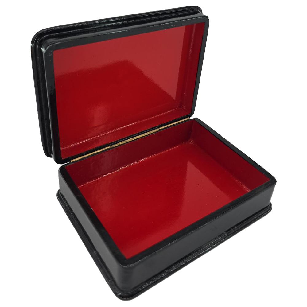 Wooden Jewellery Box Russian Lacquer Miniature "Flying Ship", 4x3x1.5"