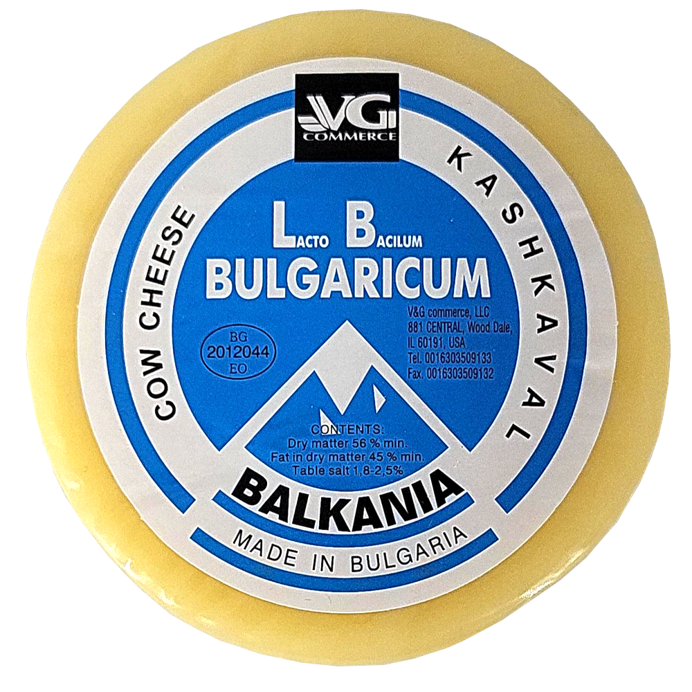Cow's Milk Cheese, Kashkaval, 45% Fat Content, Balkania, 468 g/ 1.03 lb