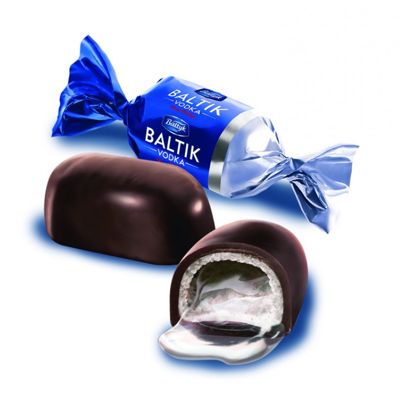 Chocolate Candies Liquid VODKA Filling, Baltyk, 150g/0.33lb